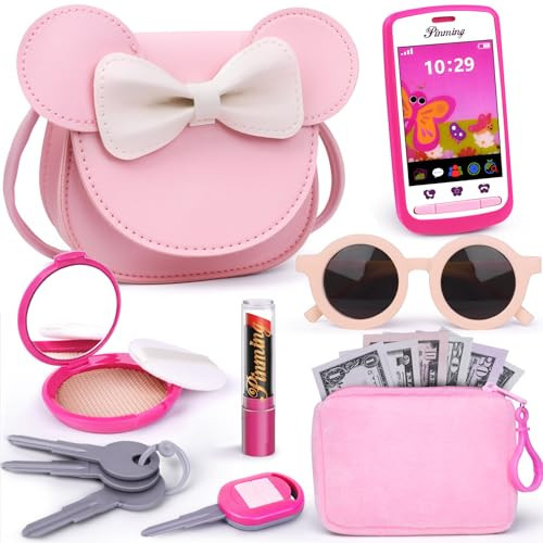 Pretend Play Toddler Girl Purse with Makeup Toys Set, Little Girls Purse Toys for 3 4 5 6 7 Year Old Girl Gifts, Kids Purse for Christmas, Birthday Gifts for Ages 3-5 4-5 6-8 Pink | Amazon (US)