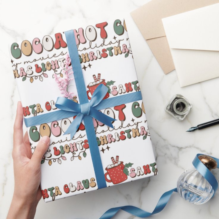 Colorful Retro Fun Christmas Wrapping Paper | Zazzle | Zazzle