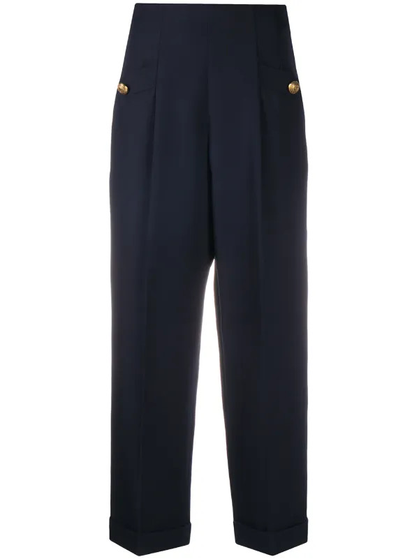 SANDRO high-waisted Trousers  | Blue | FARFETCH IE | Farfetch Global