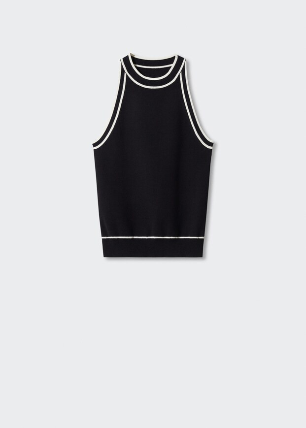 Knitted top with contrast details -  Women | Mango USA | MANGO (US)