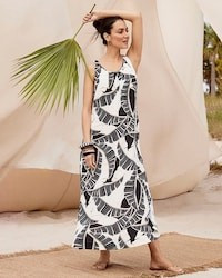 Palm-Print Gauze Maxi Tank Dress | Chico's