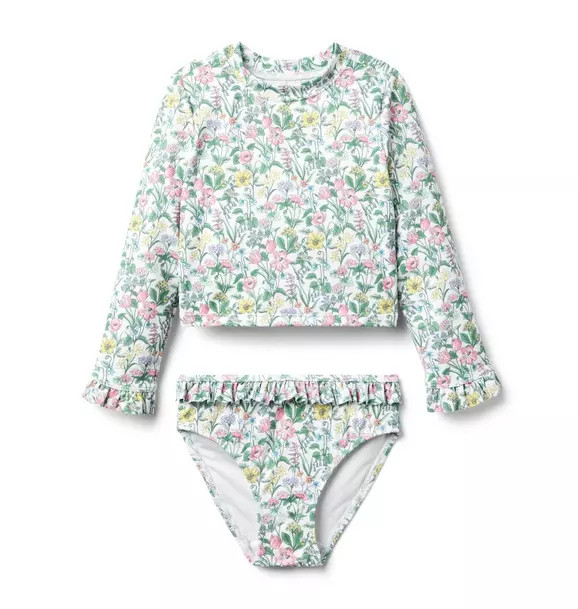 Recycled Floral Ruffle Rash Guard Swimsuit | Janie and Jack