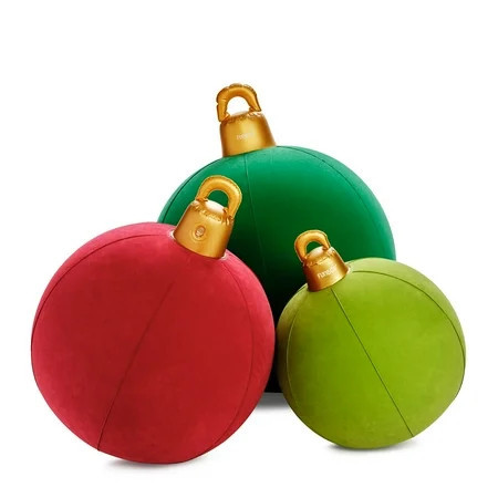 Funboy Oversized Inflatable Flocked Holiday Ornaments, 3-Pack – Indoor/Outdoor Christmas Decorations | Walmart (US)