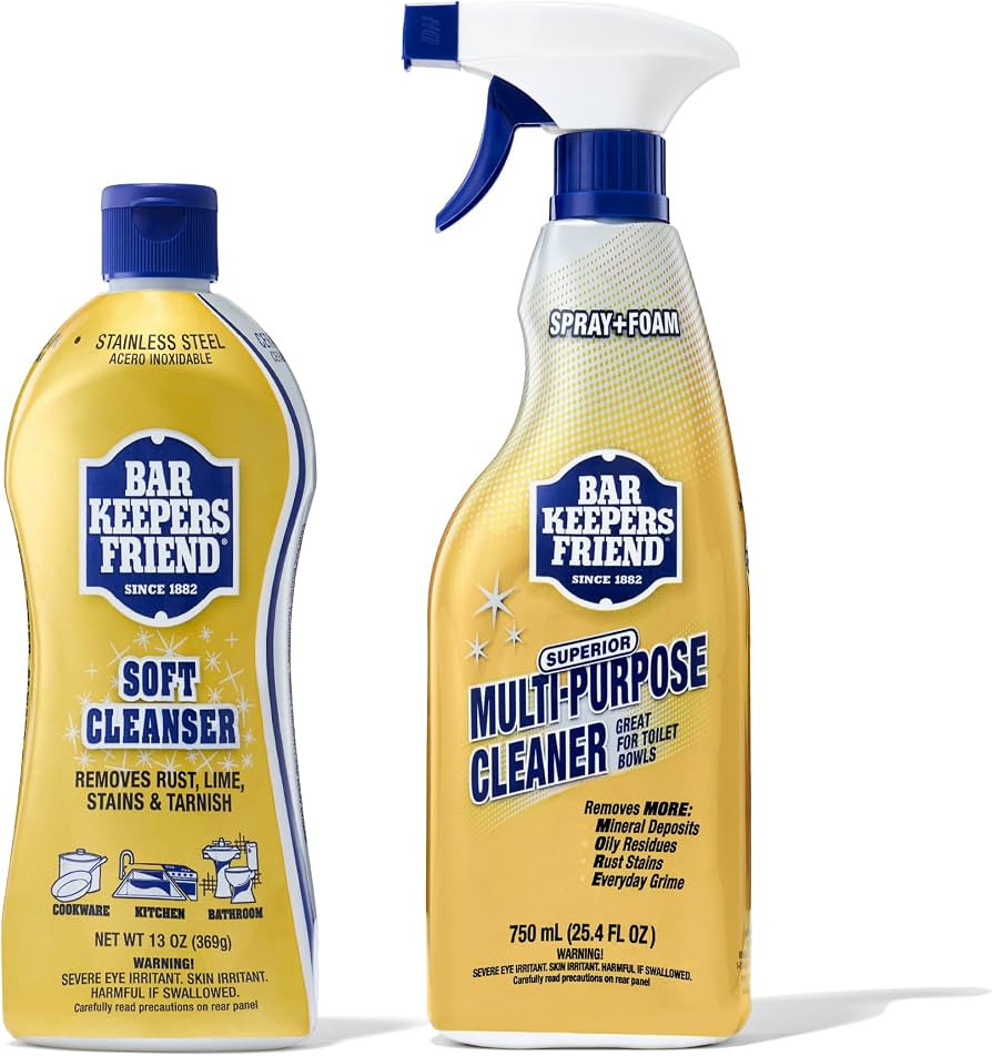 Bar Keepers Friend Soft Cleanser 13 oz + Spray & Foam Multipurpose MORE Spray Cleaner 25.4 oz, Mu... | Amazon (US)