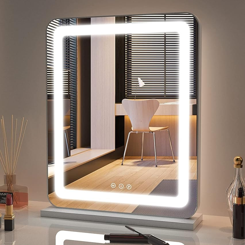 Lighted Makeup Mirror Hollywood Mirror Vanity Makeup Mirror with Lights Smart Touch Control 3-Gear D | Amazon (US)