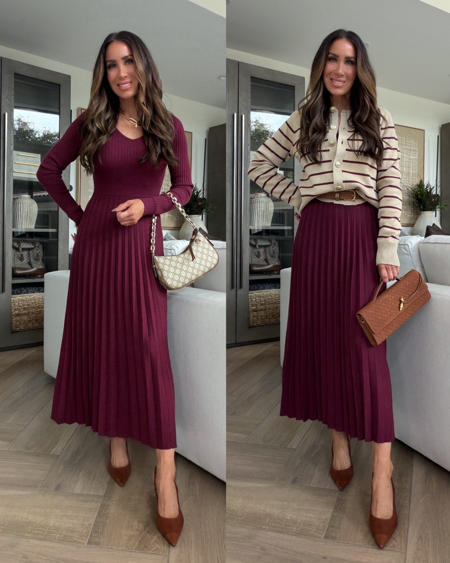 A ways to wear a stripe cardigan…this one is from target and comes in two colors. Since some sizing is gone…I’ve linked a few other options for you
Sweater xs (runs big)
Burgundy dress sz small
Amazon and target burgundy outfit ideas 

#LTKmomlife #LTKFindsUnder50 #LTKSeasonal