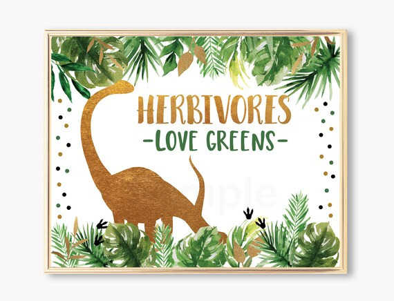 Dinosaur Herbivores Birthday Sign / Dinosaur Birthday / Gold Dinosaur / Dinosaur Safari / Dinosau... | Etsy (US)