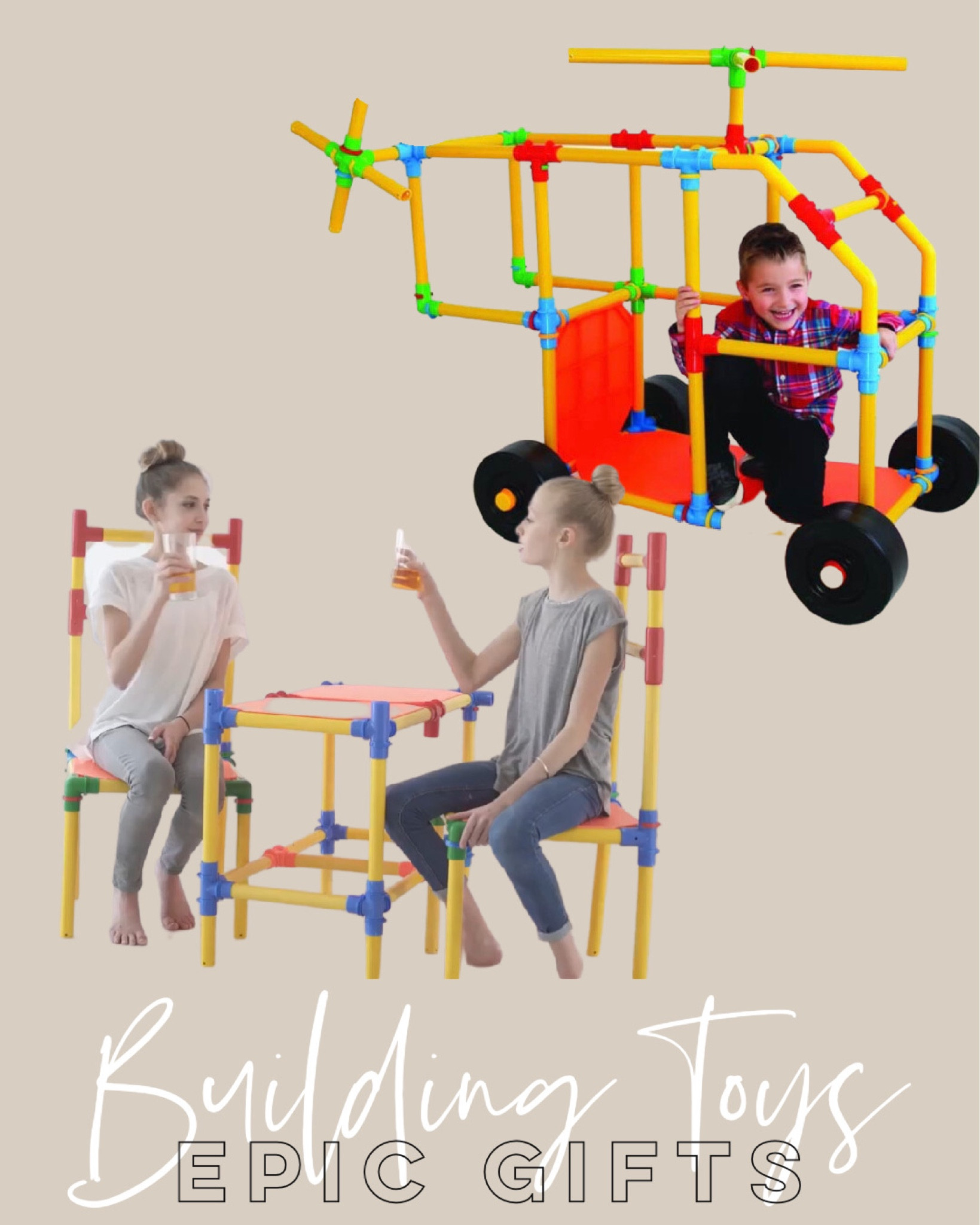 Hands-down, my kids, favorite building toys. They are strong enough to ride on, slide down, climb on and more. You can make just about anything from lemonade stands to tables and chairs to helicopters. This is one of the greatest toys invented. 

#BestBuildingToy #HolidayGiftsForKids #HolidayGiftsForKidsOfAllAges #KidsGifts #BestBuildingToys

#LTKGiftGuide #LTKHoliday #LTKkids