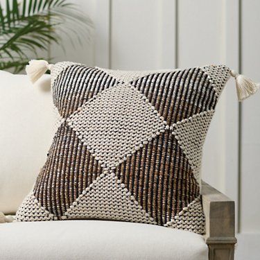 Gilly Woven Outdoor Pillow Brown | Grandin Road