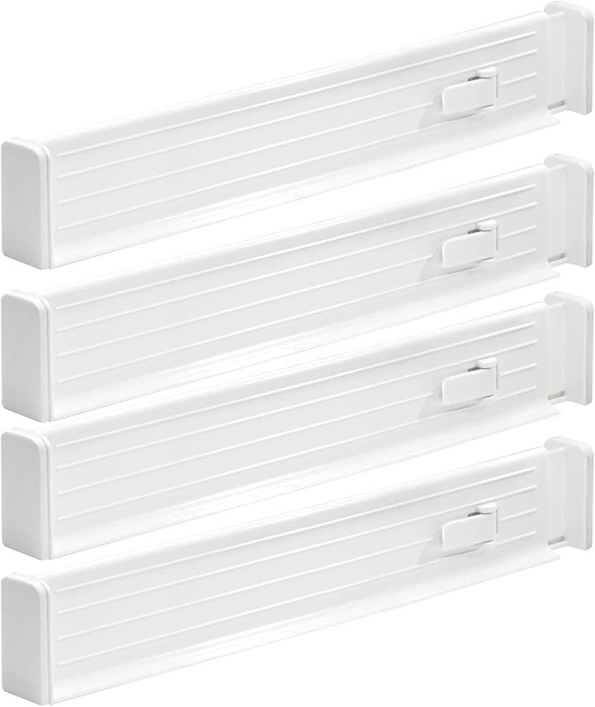 mDesign Expandable Kitchen Drawer Organizer - Adjustable Divider with Foam Ends - Secure Hold, Lo... | Amazon (US)