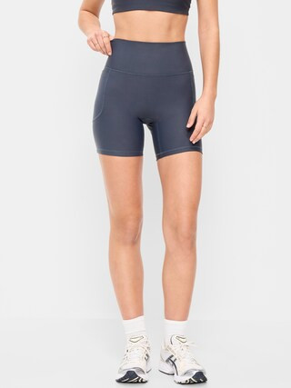 Extra-High Waisted PowerSoft Boundless Pocket Biker Shorts-- 6-inch inseam - No Front Seam | Old Navy (US)