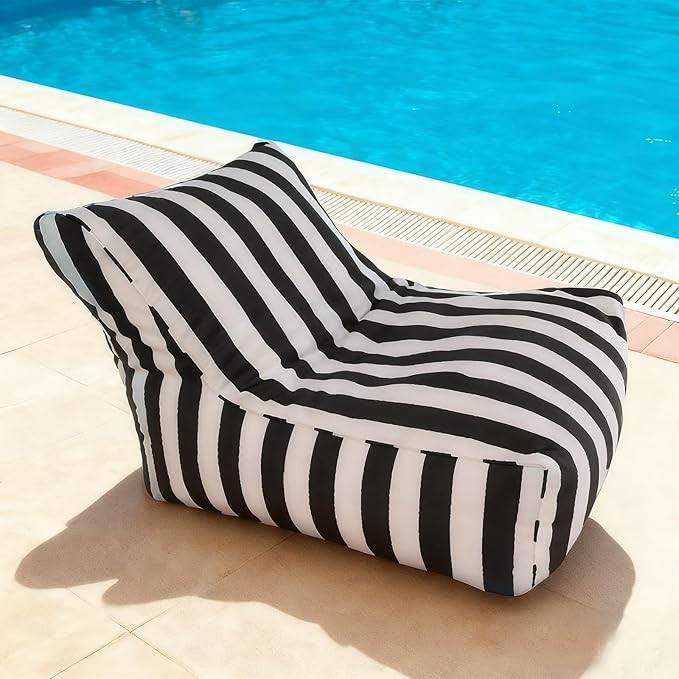 Floating Bean Bag Cover for Pool- Outdoor Waterproof Bean Bag Cover No Filler Stripe Outdoor Beac... | Amazon (US)