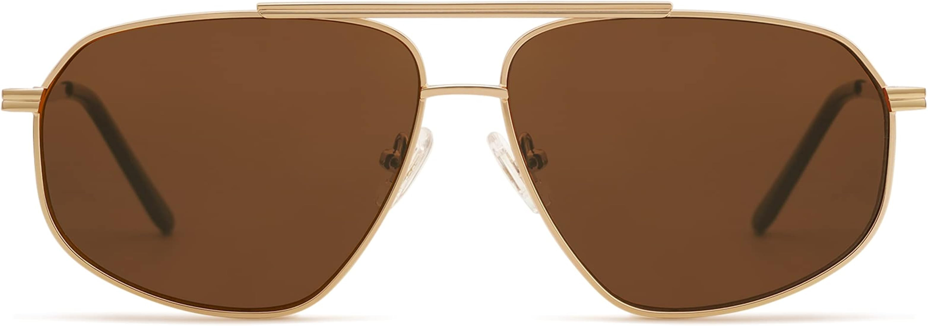 SOJOS Classic Retro Hexagonal Aviator Sunglasses for Women Men Vintage Polygon Sunnies SJ1200 | Amazon (US)