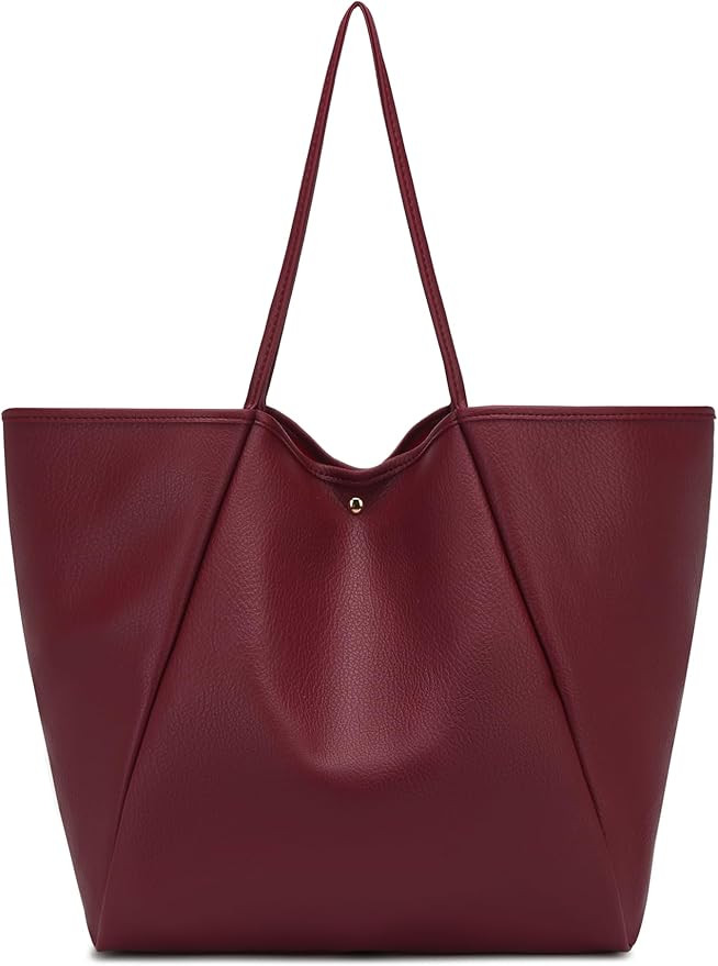 Dreubea Large Leather Tote Bag for Women - Big Work Bag, Spacious Minimalist Handbag, Tote Handba... | Amazon (US)