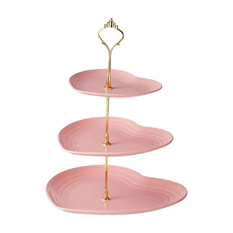 Costeam 3 Tier Heart Shaped Fruit Serving Tray，Romantic Dessert Stand For Valentine's Day Party... | Walmart (US)