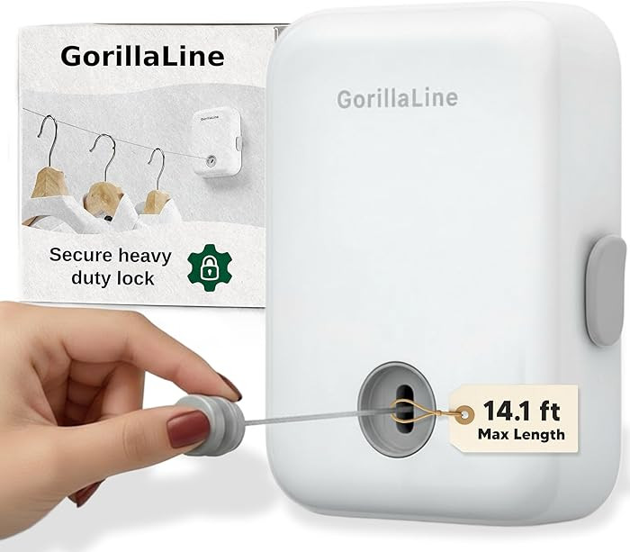 GorillaLine - Retractable Clothesline Indoor Outdoor Clothes Line | Heavy Duty Clothes Drying Lau... | Amazon (US)
