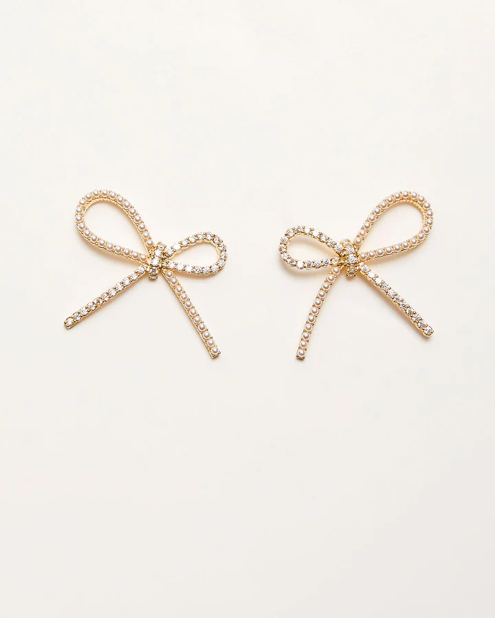 Tova Rhinestone Bow Stud Earrings | VICI