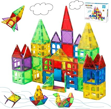 MAGBLOCK 66 PCS Magnetic Building Blocks, Magnetic Tiles for Kids Toys Magnet Toys Set 3D Buildin... | Amazon (US)