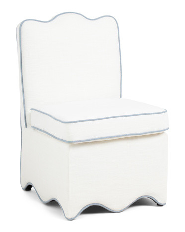 21.5x32.5 Scalloped Bottom Skirted Dining Chair | TJ Maxx