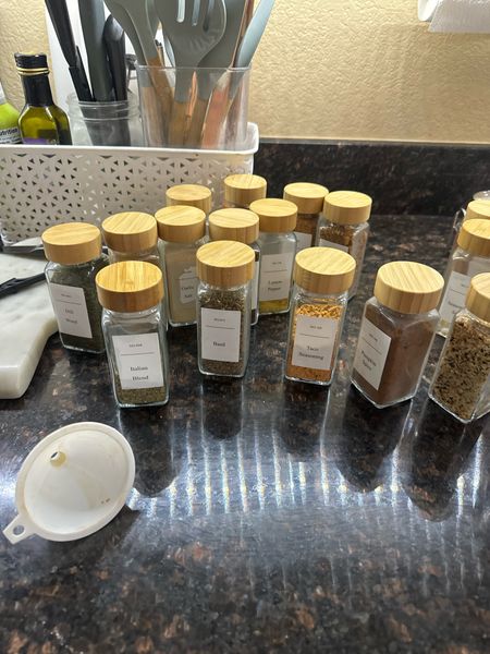 Spice jars with labels and bamboo lids modern home organization kitchen organization housewarming gift 

#LTKSaleAlert #LTKGiftGuide #LTKHome