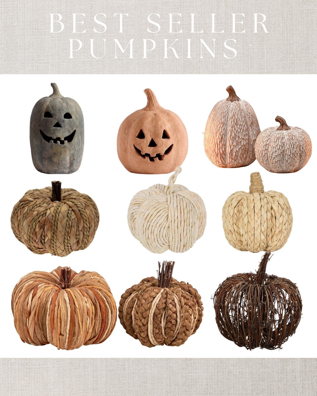 BEST SELLER PUMPKINS🎃 - The best selling pumpkins that are selling fast right now! From woven texture to clay- terracotta! Hurry and grab these before they’re sold out! 

#LTKSeasonal #LTKFindsUnder100