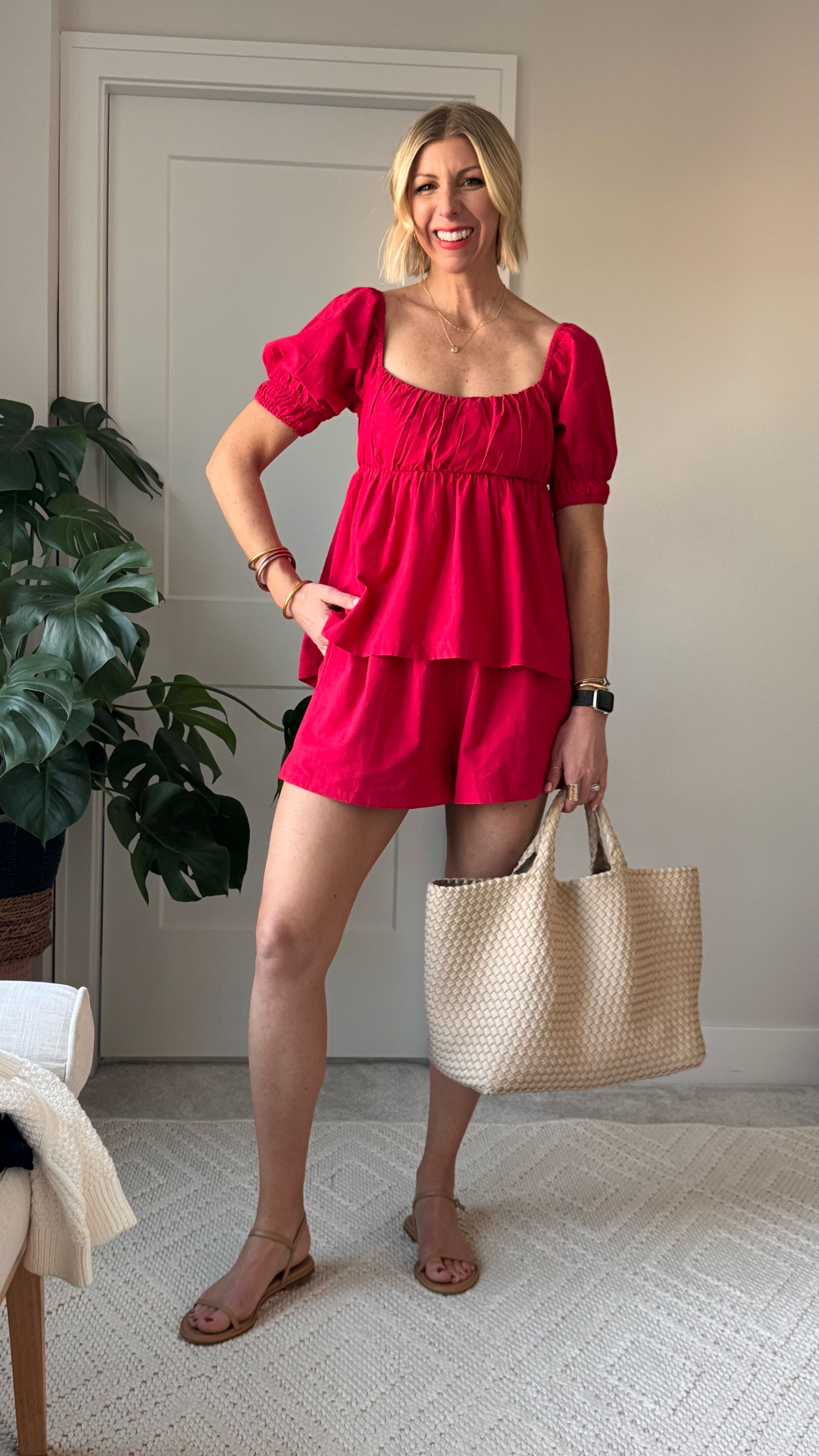 This cotton matching set is perfect resort where look that can be dressed up for dinner out or worn as a cover-up. The bow detail in the back is so pretty & feminine ❤️
This set fits true to size.

#LTKWatchNow #LTKFindsUnder100 #LTKOver40