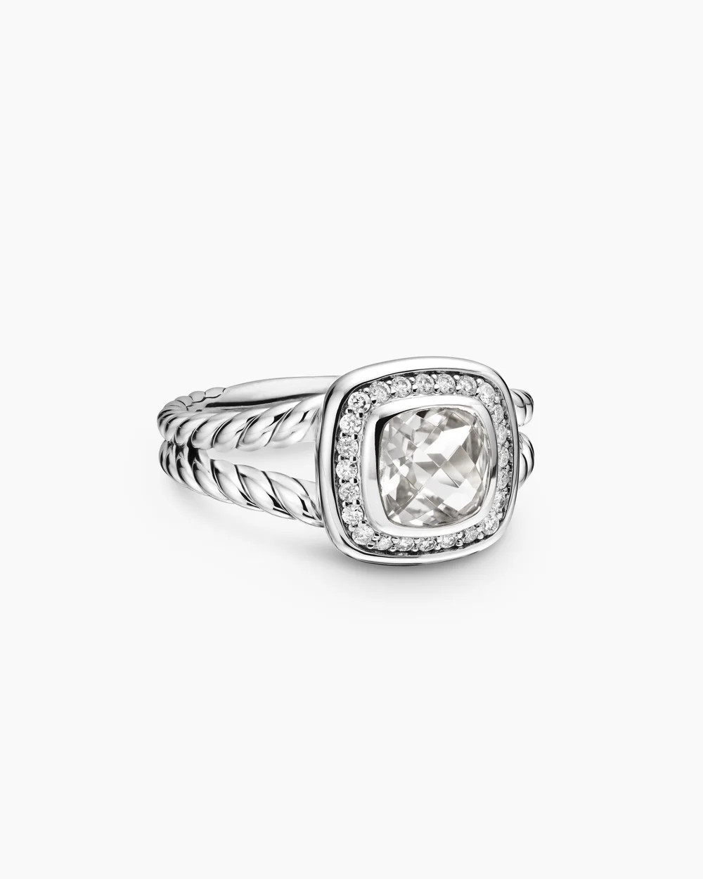 David Yurman | Petite Albion Ring in Sterling Silver with Diamonds, 7mm | David Yurman