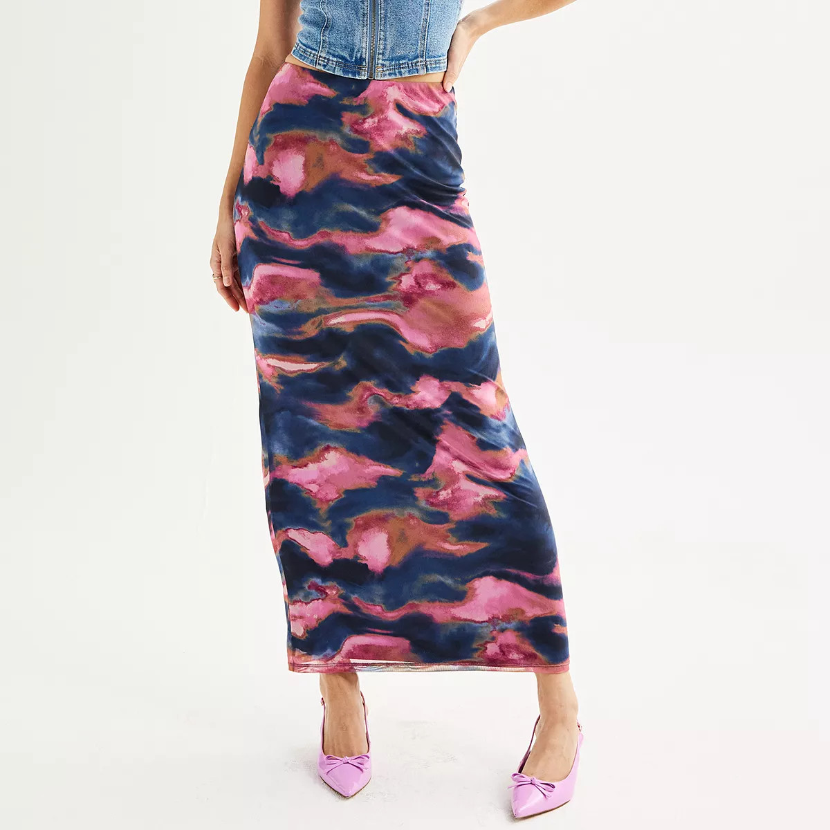 Juniors' Love, Fire Low Rise Ankle Length Mesh Skirt | Kohl's