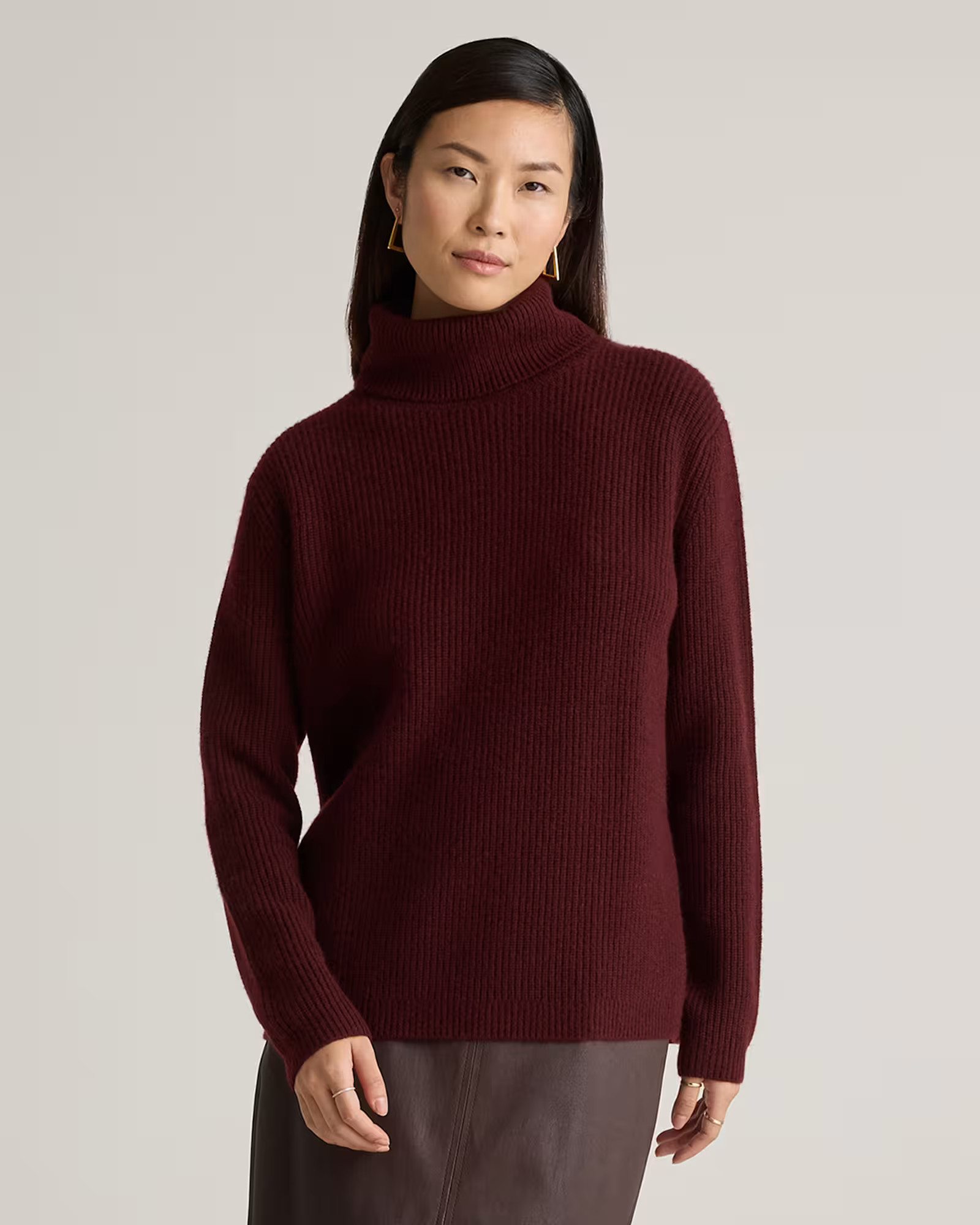 Mongolian Cashmere Fisherman Turtleneck Sweater | Quince