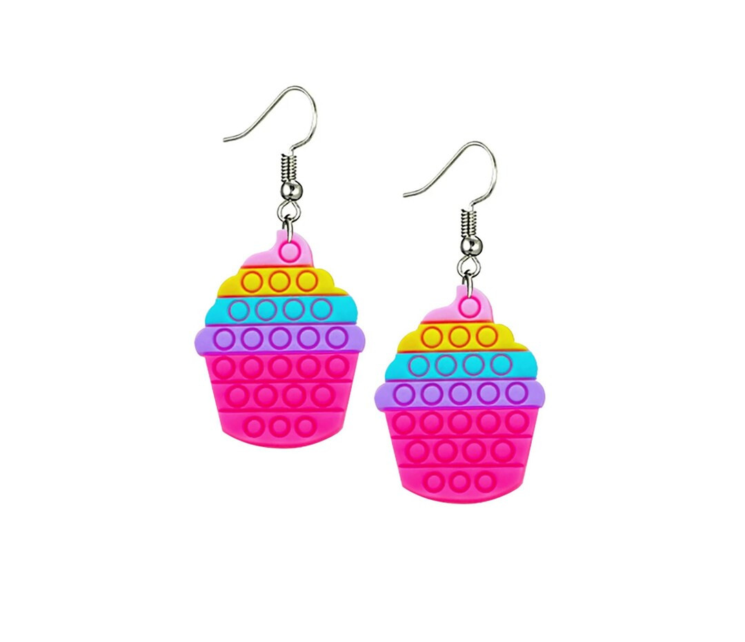 Miniature Fidget Pop Earrings Tiny Kawaii Bubble Pop Dangle - Etsy | Etsy (US)