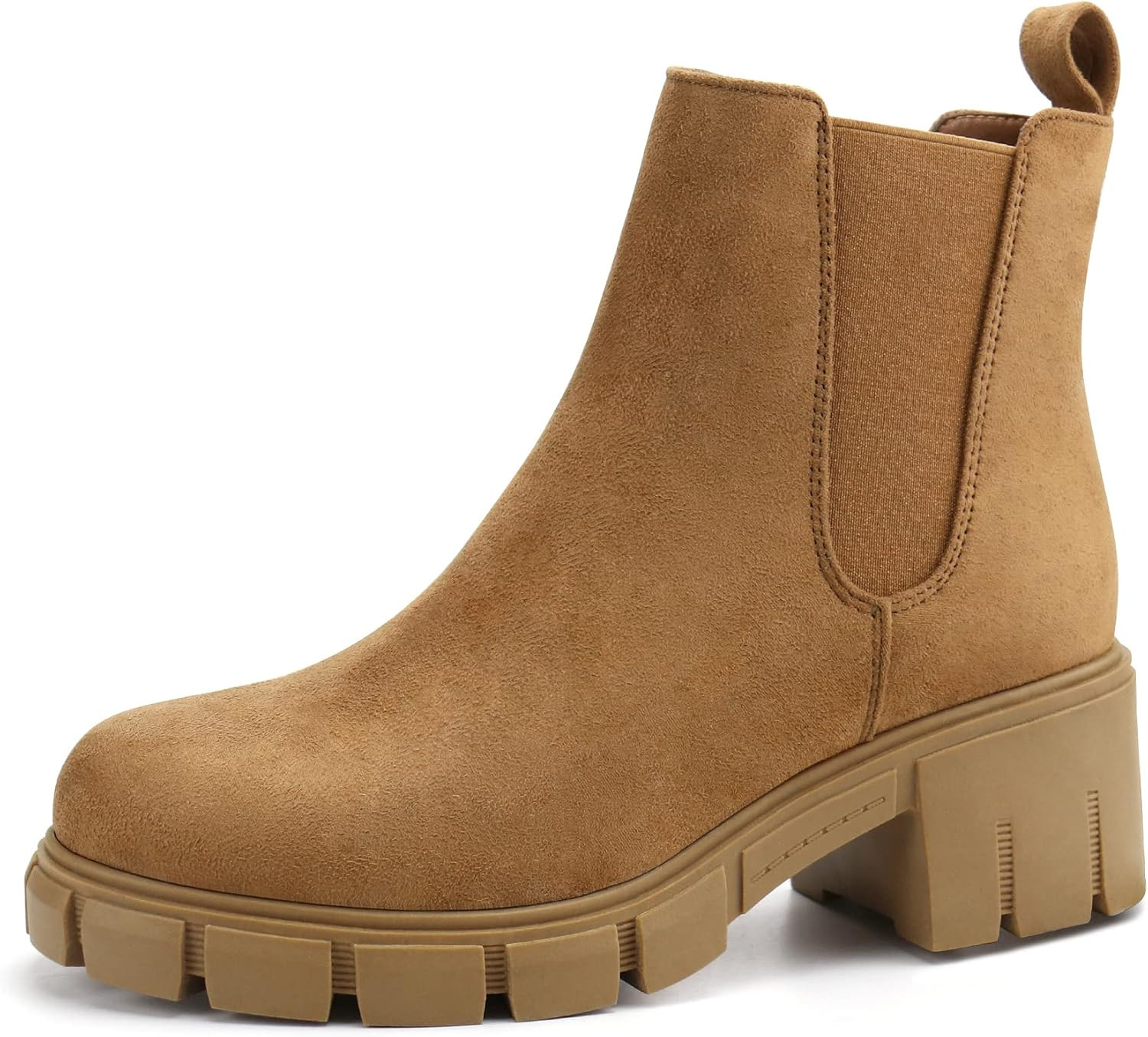 starmerx Women's Platform Chelsea Ankle Boots Chunky Heel | Amazon (US)