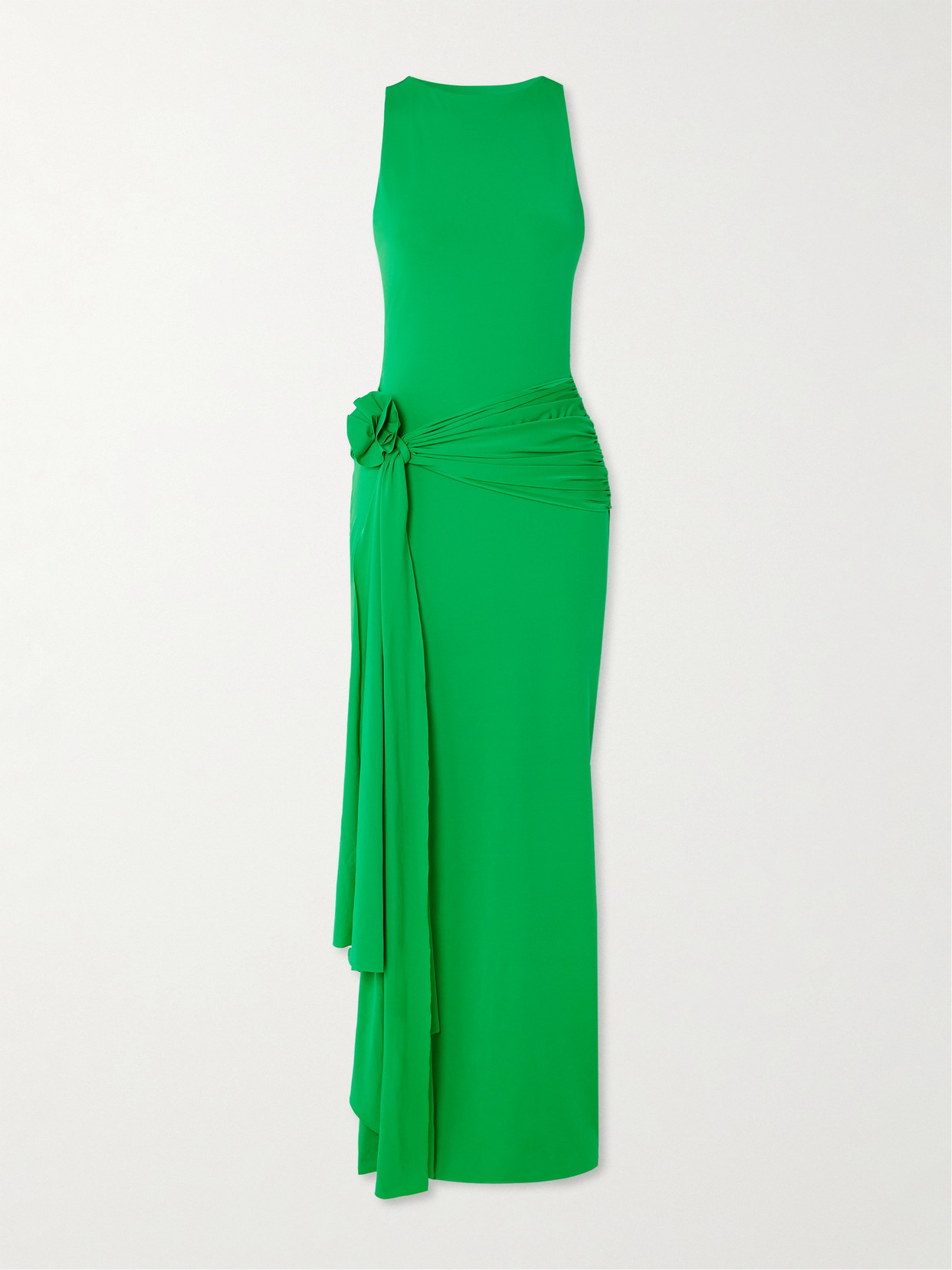 Maygel Coronel - + Net Sustain Tirso Gathered Draped Stretch-jersey Maxi Dress - Green | NET-A-PORTER (US)