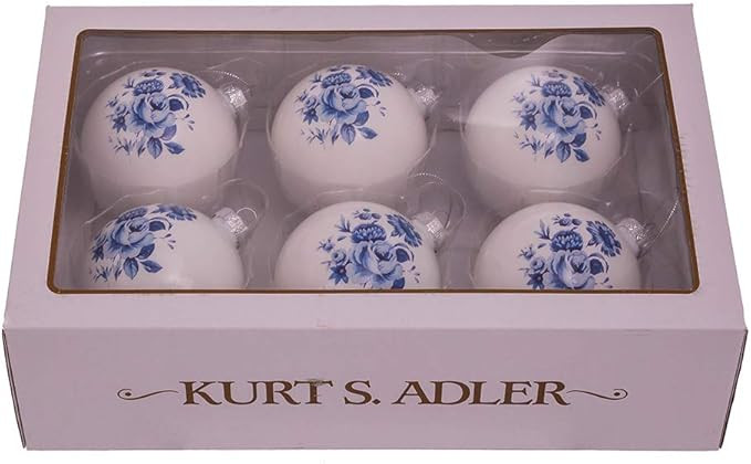 Kurt S. Adler GG0966 Ornament Set, Blue, White | Amazon (US)