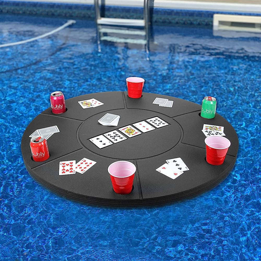 Polar Whale Floating Texas Holdem Poker Table Pool Party Float Game and Lounge Durable Foam Beach... | Amazon (US)