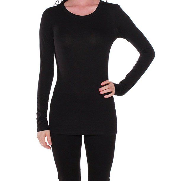 Women's Long Sleeve Crew Neck Basic T-Shirt Top | Walmart (US)