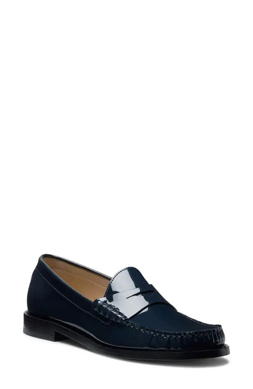 Stuart Weitzman Lottie Penny Loafer in Nice Blue Patent at Nordstrom, Size 8.5 | Nordstrom
