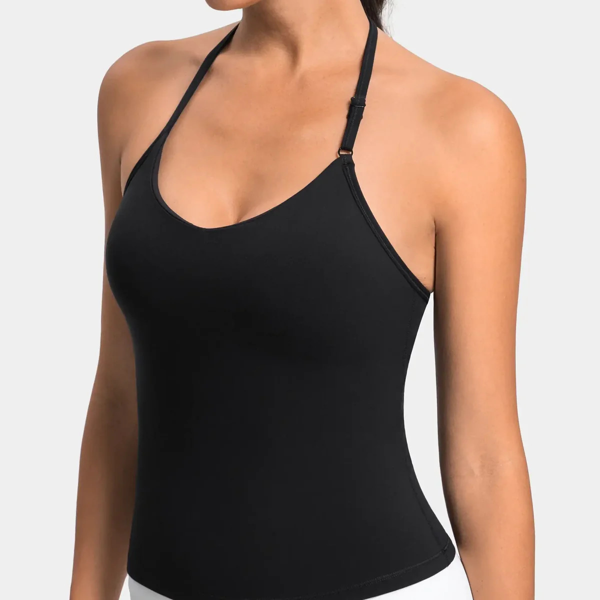 Dreamlux Halter Crop Top with Built-in Bra | Backless Yoga Tank for Women | Colorfulkoala Affiliate Program