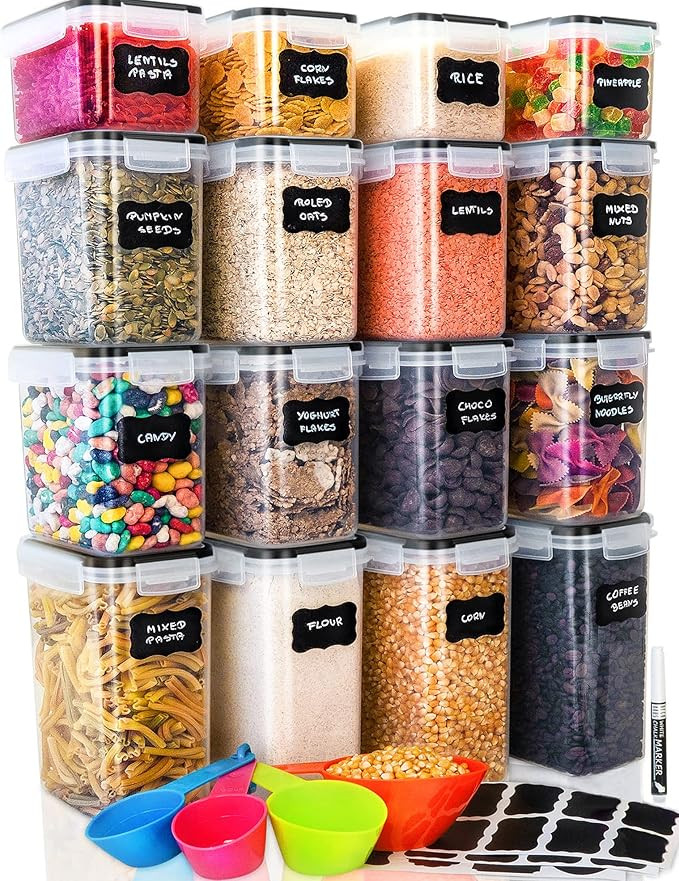 Deco haus® Vorratsdosen mit Deckel luftdicht 16er Set - Für Nudeln, Müsli, Mehl - Aufbewahrung... | Amazon (DE)