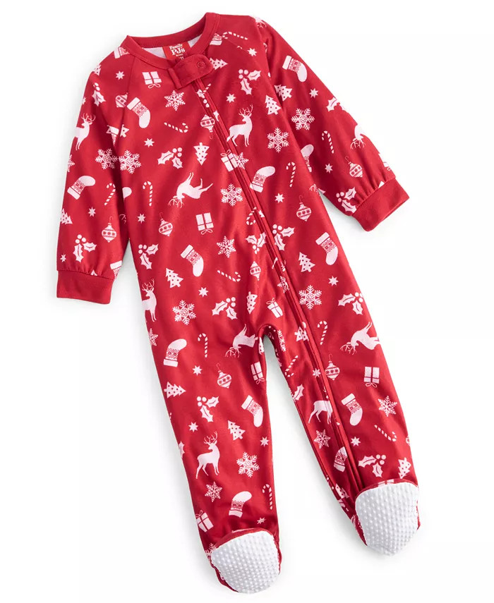Family Pajamas Matching Baby Merry One-Piece Footed Pajamas, Created for Macy's - Macy's | Macy's