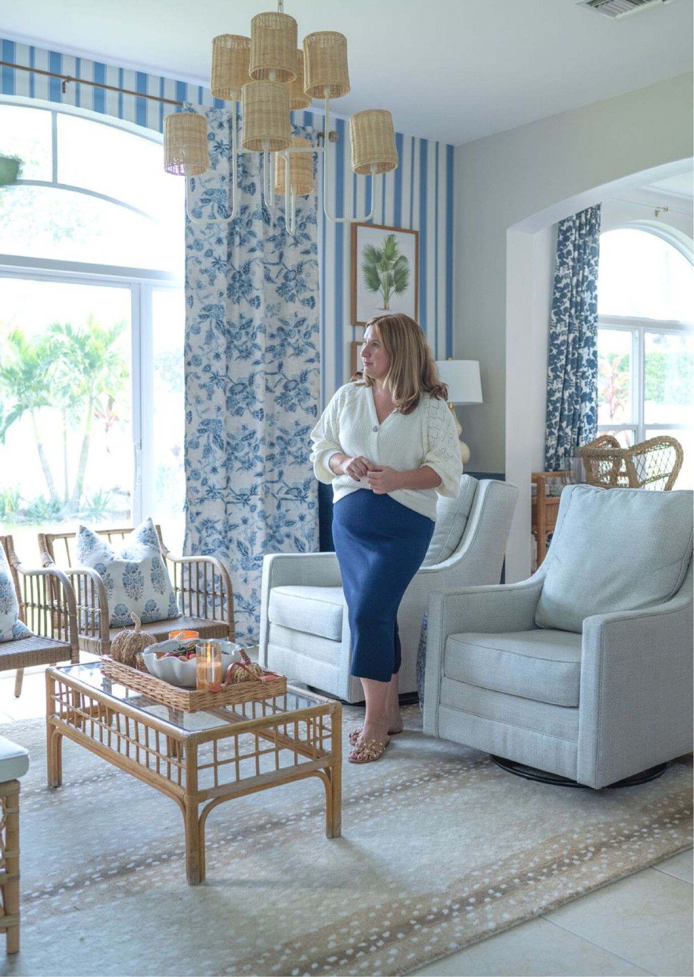 Living room decor
Coastal home
Coastal style
Blue and white home
Swivel chairs 

#LTKhome