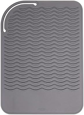 OXO Good Grips Heat Resistant Silicone Travel Mat for Curling Irons and Flat Irons,Gray | Amazon (US)