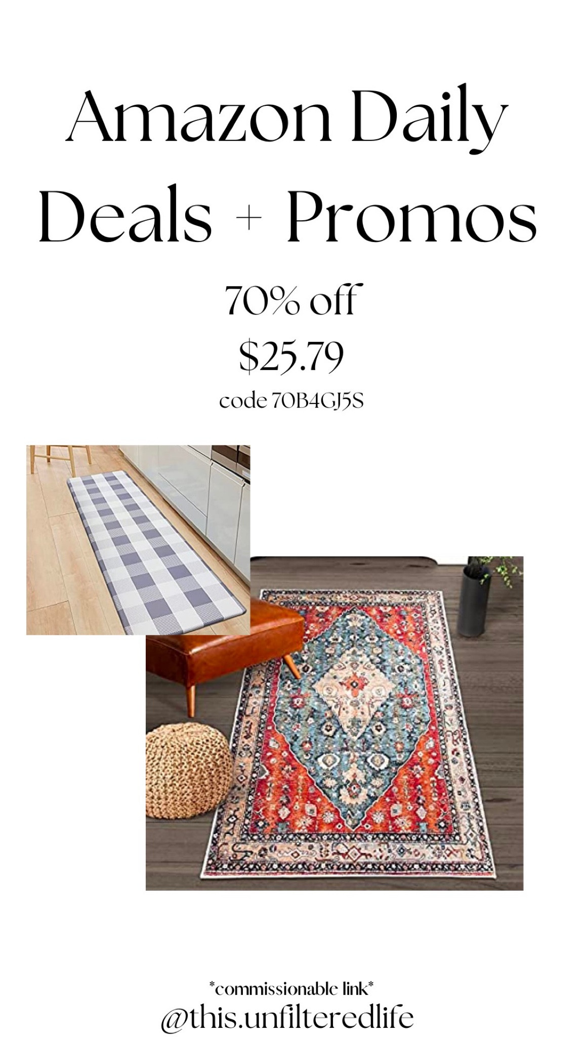Amazon promo codes and daily deals - kitchen rug 

#LTKsalealert #LTKunder50 #LTKhome