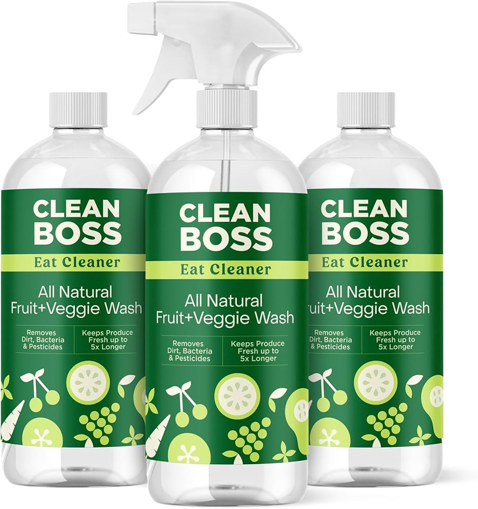 CleanBoss - Eat Cleaner, 12 oz (3 Pack) with one Trigger - Keeps Produce Fresh, Vegan, Gluten Fre... | Amazon (US)