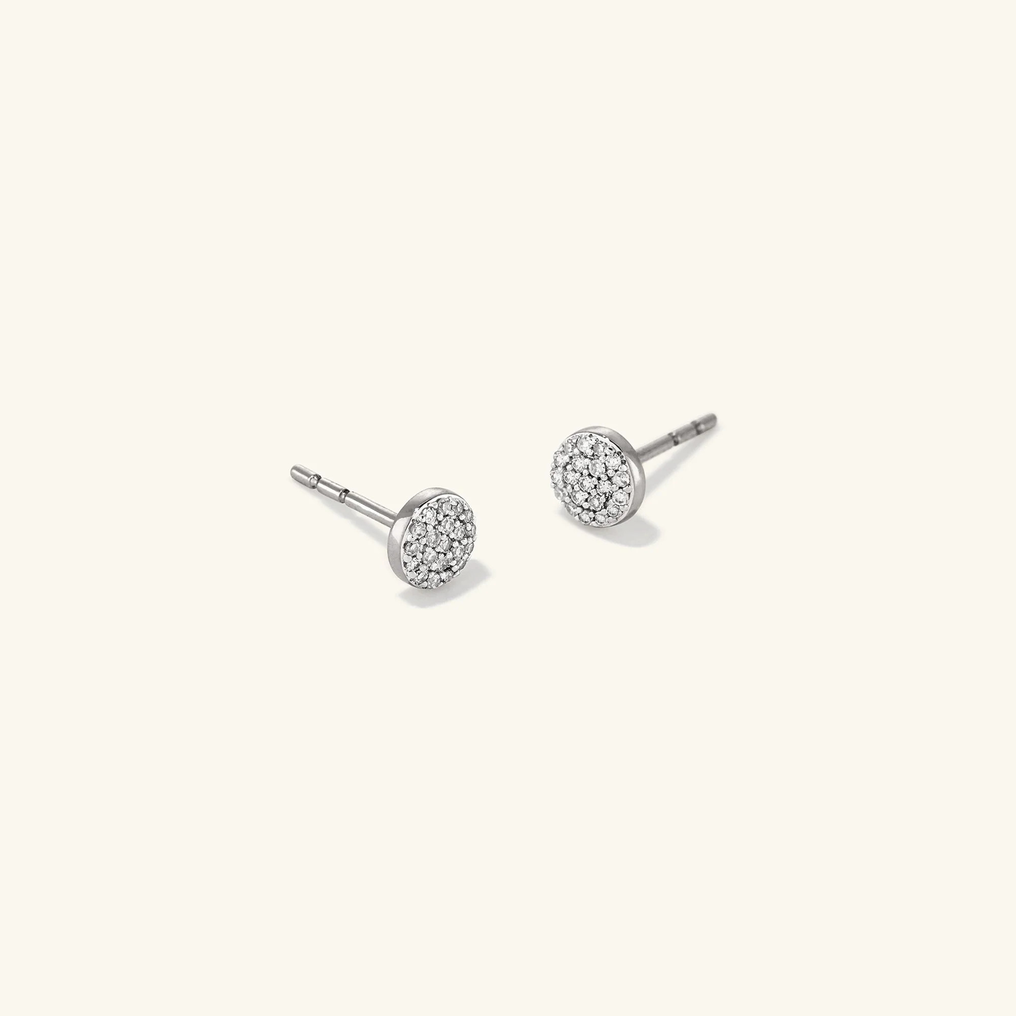 Pavé Diamond Round Studs | Mejuri Fine Crew