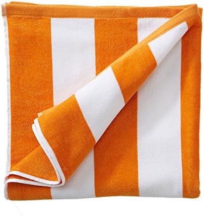 Orange and White Oversized Beach Towel - XL Cabana Striped Beach Towels for Adults and Cute Pool ... | Amazon (US)