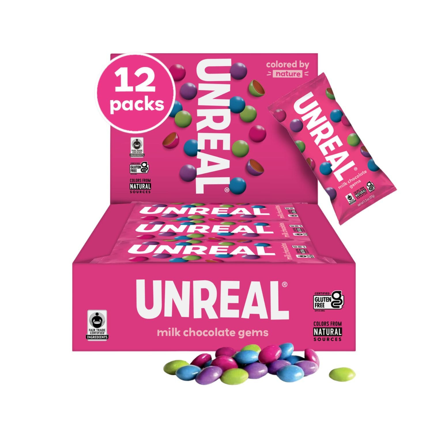 UNREAL Milk Chocolate Gems | Certified Fair Trade, Non-GMO | Made with Gluten Free Ingredients an... | Amazon (US)