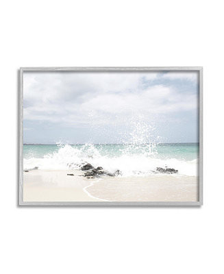 Stupell Industries Beach Coast Wave Splash Framed Giclee Art, 16 | Macy's