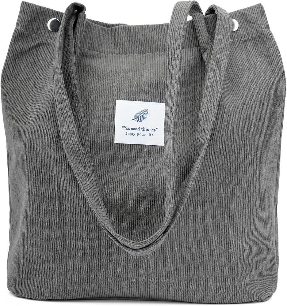 Corduroy Tote Bag Cute Tote Bags for Women Shoulder Bag with Inner Pocket for Work Beach Travel a... | Amazon (CA)