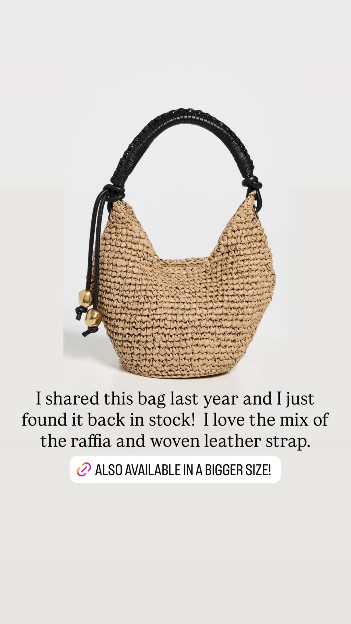 I shared this bag last year and I just found it back in stock! I love the mix of the raffia and woven leather strap.

#LTKootd #LTKTravel #LTKgrwm