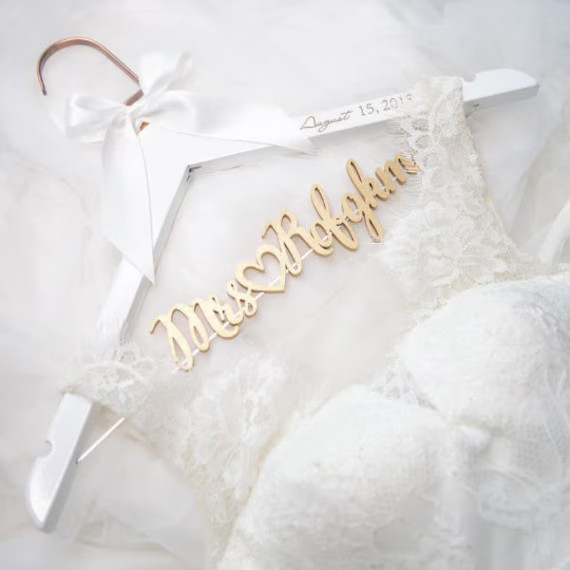 Wedding Hanger Engraved With Date  Bridal Shower Gift  Mrs - Etsy | Etsy (US)